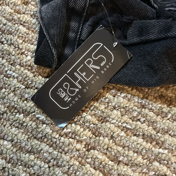 Hubs & Hers Cool Wives Club Cropped Black Denim Jacket - Picture 5 of 6